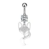 Modelo Novo de E-commerce Transfronteiriço da Amazon Anel de Umbigo Fox Shell com Zircônia Incrustada Joia de Body Piercing em Aço Inoxidável Anel de Umbigo