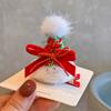 24 Nuevos Pasadores Navideños Europeos y Americanos para Niños Pelo de Visón Pasador para Cabello de Bebé Accesorios para el Cabello de Niñas Gorro Navideño