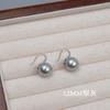 Zapatos de Tacón Alto, Pendientes de Perlas, Perlas de Cristal, Blanco, Gris, Cuentas Doradas, Ganchos Plateados para Orejas, Accesorios para Mujer