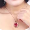 Nuevo Colgante Oval de Turmalina con Incrustaciones de Hemoglobina de Paloma para Mujer, Joyería de Collar de Lujo Europeo y Americano para Banquetes y Compromisos