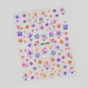 Pegatinas para uñas de flores secas artificiales, pétalos florales, calcomanías para uñas con relieve floral estilo japonés, color degradado tridimensional