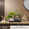 Nuevo adorno de pintura de arena de pino de bienvenida estilo chino para sala de estar, entrada, oficina, sala de té, vitrina, mueble de TV, decoración de mueble de vino
