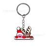 Llavero de Papá Noel Dibujos Animados Pvc Pegamento Suave Colgante Bolsa de Regalo Pequeña Llavero Muñeco de Plástico Suave Venta al por Mayor