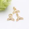Acessórios DIY Banhado a Cobre Ouro Verdadeiro 14K Microincrustado Zircônia Pingente Cauda de Peixe Material para Colar Pulseira Brincos Coreanos