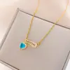 Collar Cruzado Europeo y Americano Pin de Amor Collar Cadena de Clavícula de Acero de Titanio Distintivo de Lujo Ligero para Mujer Estilo Ins Sentido Avanzado Nicho