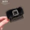 Nuevo Peine de Estilo Coreano para Mujer con un Toque de Lujo, Peine Invertido Incrustado con Diamantes, Herramienta Versátil para Peinar el Cabello, Accesorio para el Cabello