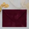 Venta al por mayor transfronteriza de sobres de terciopelo de alta calidad, sellos de cera para sellar, logotipo estampado en oro, sobres de terciopelo para invitaciones de boda