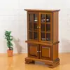 Casa de Boneca OB11 Cor Antiga Retrô Estilo Chinês Miniatura Móveis Miniatura Modelo Cama Armário Mesa Cena