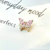 Aretes Serie Oro Rosa F136 Aleación de Titanio 2 Piezas G23 Titanio Rosca Interna Zirconia Studs Labret Aretes Joyería para Piercing