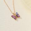 Cross-border Hot Colorful Inlay 3 peças Brincos Colar Anel Europeu e Americano Moda Elegante Borboleta Colar de Diamante Mulheres