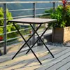 Mesa plegable exterior moderna minimalista, mesa y sillas de plástico-madera para exteriores comerciales, mesa y sillas plegables de ocio para patio de villa
