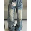 Jeans de Pierna Recta Acampanados de Diseño Retro Americano para Mujer Invierno 2025 Cintura Alta Adelgazantes Sueltos de Pierna Ancha