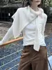 HOO Otoño Nuevo Suéter de Punto Jacquard Texturizado de Lana Francesa para Mujer Casual Versátil Cuello Cuadrado TB4218