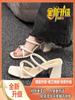 Sandalias de Verano para Mujer Estilo Nuevo 2026 con una Correa, Punta Abierta, Tacón Grueso, Pantuflas de Moda de Tacón Alto