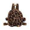 Mochila infantil de pelúcia de outono e inverno 2025, mini mochila de leopardo ocidental para meninos e meninas, jardim de infância, bolsa escolar pequena para bebês
