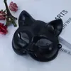 Máscara Facial de Gato de Halloween Plástico Antiguo Retro Placa Ligera Máscara de Media Cara Accesorios para Fiesta de Venecia Baile de Graduación Disfraz