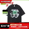 Transfronterizo Talla Europea 2025 Emocionante e Inusual Estampado Vintage Desgastado Manga Corta Camiseta Suelta Lavada Retro