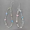Cordão para Celular Flores Frescas de Verão Pulseira de Contas Menina Colorida Pingente de Chaveiro Conjunto de Fone de Ouvido Cabeça CCD de Câmera