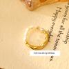 Anillo Liso de Perla Natural de Agua Dulce Elegante Estilo Coreano Dulce Elegante Calcedonia Anillo de Cuerda Elástica Estilo Ajustable