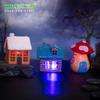 Paisaje en Miniatura Creativo Halloween Casa Luminosa Casa de Madera Casa de Champiñones Hecho a Mano Decoraciones DIY Accesorios Adornos Pequeños
