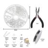 Paquete de material de base de cuentas, alicates, anillo de acero, línea de pesca, posicionamiento de cuentas, cierre de langosta, kit de accesorios de joyería hechos a mano
