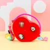 Moda Pêssego Coração Caverna Bolsa Pequena Amor Crossbody Bolsa de Armazenamento Portátil Bolsa de Moedas de Silicone Cosmético