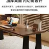 Mesa Grande de Madeira Maciça, Mesa de Computador Longa Estilo Sala de Estar, Bancada Estilo Antigo, Mesa de Escrita para Desktop em Quarto de Casa