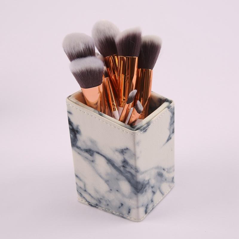 10支大理石化妆刷配包