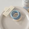 Anillo para toalla con patrón de rombos azules de sal marina, cuerda para el pelo, cuerda para el pelo, banda de goma de alta elasticidad, accesorios básicos para el pelo, venta al por mayor