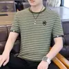 Camiseta de Manga Corta de Verano para Hombre, Estilo Coreano, Moderna, Sencilla, Top de Media Manga, Estilo de Hong Kong, Camiseta de Marca Holgada Casual Moderna