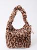 Bolso de Piel con Estampado de Leopardo Nuevo de Primavera y Verano para Mujer Estilo Coreano Moda Bolso Dumpling de Hombro Bolso Bandolera con Estampado de Cebra Bolso de Felpa