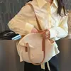 Bolsa Grande de Palha Trançada para Mulheres 2026 Primavera Novo Estilo Cor Sólida Simples Bolsa de Ombro Trançada Bolsa Casual para Férias na Praia Tendência