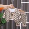 Traje casual de tres piezas para niños, dividido, marca grande, manga larga, primavera y otoño, bebé, otoño, primavera, Corea del Sur