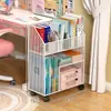 Estante de almacenamiento debajo del escritorio, estantería móvil con ruedas, carrito de uso doméstico para al lado del escritorio, estante de almacenamiento de libros multicapa de pie