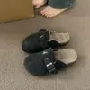 Zapatos Birkenstock Peludos de Suela Gruesa Retro Pantuflas Cerradas para Mujer 2026 Otoño/Invierno Nueva Llegada Zapatos de Algodón para Exteriores con Pelo de Terciopelo