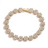Transfronterizo un conjunto de ocho piezas de joyería de pulsera con pétalos de flor de diamante de color incrustado de cobre de lujo ligero europeo y americano, traje de joyería con piedra de color al por mayor
