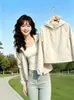 2026 Nueva Chaqueta con Capucha para Mujer Cintura Ajustada Adelgazante Ropa Exterior Otoño Corta para Exteriores Chaqueta Softshell Chaqueta Ajustada para Mujer Cuero
