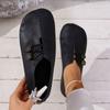 Zapatos planos casuales de talla grande para mujer, versátiles, estilo europeo y americano, nuevos mocasines bajos de punta redonda para primavera y otoño