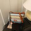 Bolsa de Palha Colorida Tecida da Moda para Mulheres, Novo Estilo Verão 2026, Bolsa de Palha Casual Simples, Bolsa Transversal de Nicho
