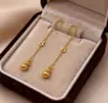 Aretes de Hilo con Calabaza Estilo Tradicional Chapados en Oro, Nuevo Estilo Chino, Estilo Nacional, Estilo Étnico, Venta al por Mayor de Pendientes de Calabaza