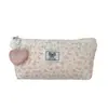 Estojo Floral de Renda para Mulheres com Bom Visual Estilo Ins Grande Capacidade Estudante Portátil Caixa de Material Escolar Bolsa de Armazenamento