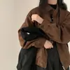 Estilo Nuevo Primavera y Otoño Terciopelo Imitación Piel de Ciervo Tops para Mujer Maillard Retro Americano Top Corto Suelto Delgado Dropshipping