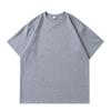 Camiseta Masculina com Ombro Levemente Caído, Camiseta de Manga Curta 100% Algodão de Xinjiang Fio Duplo 40, Camisa de Gola Redonda Lisa Estilo Ins de Verão, Absorvente de Umidade e Respirável