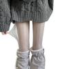 Meias Arrastão com Padrão Vertical de Losangos Meia-calça Listrada Retrô Torcida Pura Desejo Emagrecedora Meia-calça Feminina Cinza com Renda Base Meias Primavera e Outono