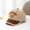 Gorra para bebé de colores combinados para niña, gorro para bebé niño, temporada de primavera y otoño, dibujos animados, algodón, oso, visera solar linda, gorra de béisbol