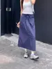Falda de Diseño con Doble Bolsillo para Mujer, Nuevo Estilo Verano 2026, Falda de Línea A Holgada Talla Grande con Abertura Ins