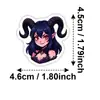 50 Pegatinas de Chica Demonio con Cuernos de Anime, Materiales para Journaling de Personajes de Fantasía Bidimensionales, Nuevas Pegatinas Decorativas Transfronterizas