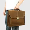 Marant Retro Maleta de Couro Crazy Horse Bolsa de Ombro para Computador Masculina Transversal Best-Seller Europeu e Americano Bolsa de Negócios Masculina de Couro Genuíno