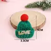 Chapéus de Natal Mini de Tricô de Lã Transfronteiriços Chapéus de Dedo com Letras Decorativas DIY Acessórios Suprimentos para Presentes de Feriado