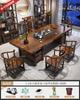 Conjunto de mesa de chá e cadeiras de tronco de madeira maciça, mesa grande, mesa e cinco cadeiras em um, mesa de centro para casa novo estilo chinês, mesa de chá para escritório, peça única